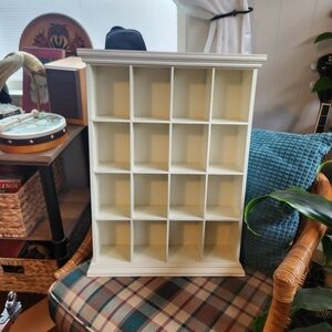 Vintage Trinket Display Shelf Organizer Off White Shabby Farmhouse Decor 90s